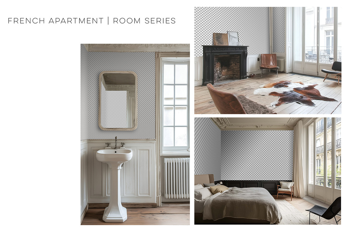 24 Parisian Wallpaper Mockup Bundle, a Household Mockup by Blixa 6 Studios (Photo 13 of 20)