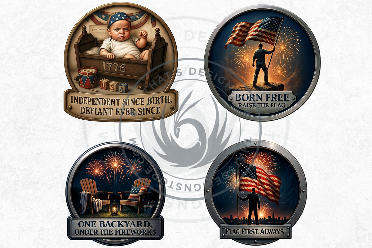 Fourth of July party Slogans PNG V1, a Seasonal Illustration by ThatsDesignArt (Photo 7 of 10)