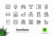 Furniture Outline Icons, an Outline Icon by Zeer Graphic (Thumbnail 2 of 2)