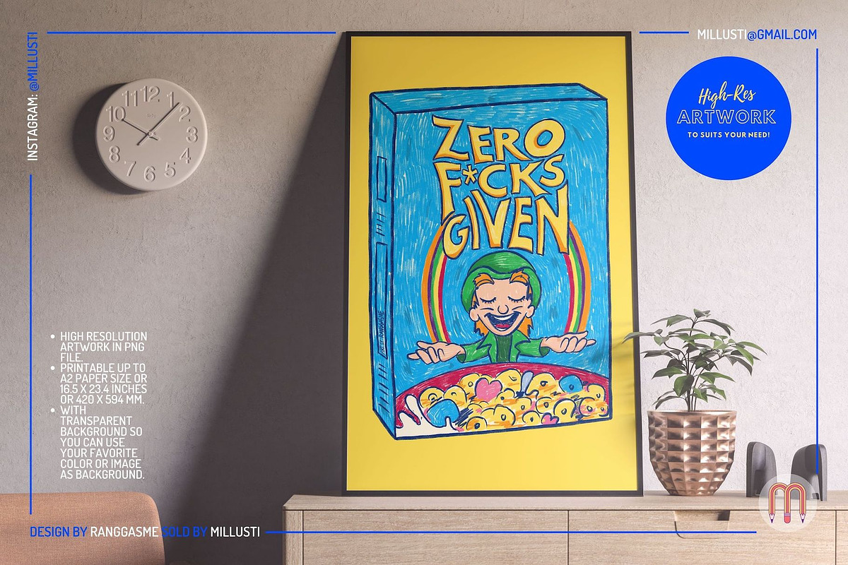 Zero Fucks Given | Rainbow Cereal, an Object Graphic by Millusti (Photo 3 of 3)