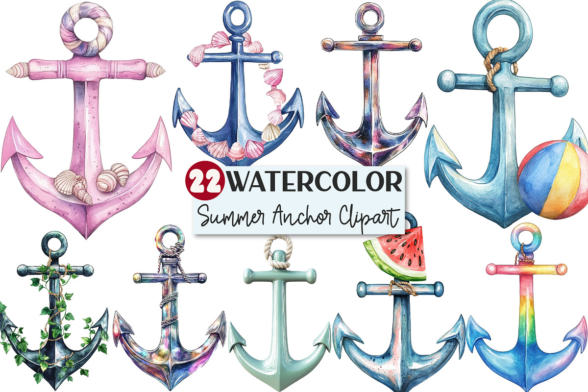 Summer Anchor Clipart, an Illustration by Rose Art (Photo 1 of 4)