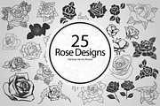 25 Rose Designs (Vector), an Object Graphic by BIOWORKZ (Thumbnail 1 of 5)
