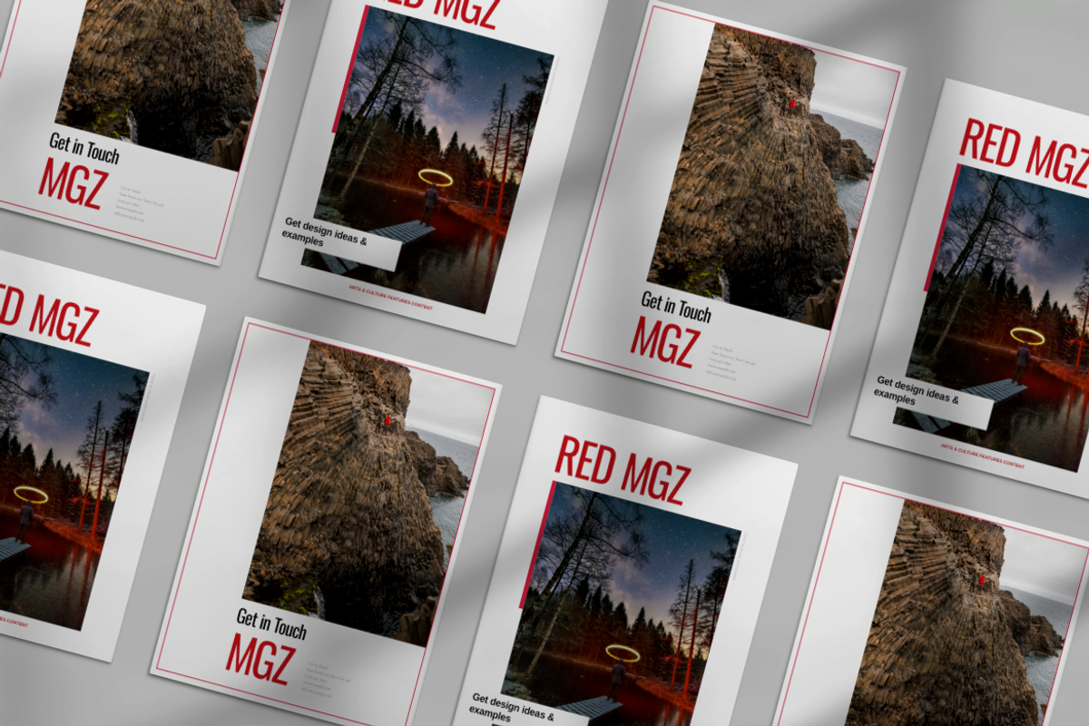 Red Magazine Template Layout