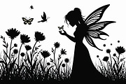 Silhouette of Fairy with Butterflie, an Illustration by Amazin_art (Thumbnail 12 of 21)