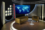 Virtual TV Studio Chat Set 19, a Furniture 3D Model by akerStudio (Thumbnail 7 of 13)