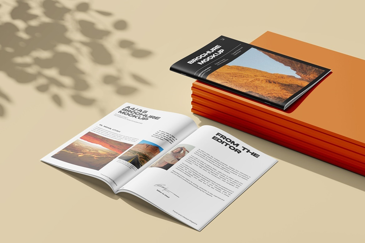 A4 Brochure Mockup, a Books & Magazine Mockup by Tokobeta (Photo 5 of 9)