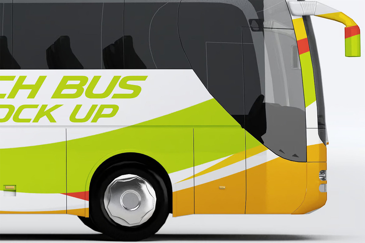 Coach Bus Mock-Up, a Product Mockup by DesignRushMarket (Photo 4 of 7)