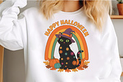 Happy Halloween Cat with Rainbow PNG, an Illustration by Craft Nest (Thumbnail 3 of 6)