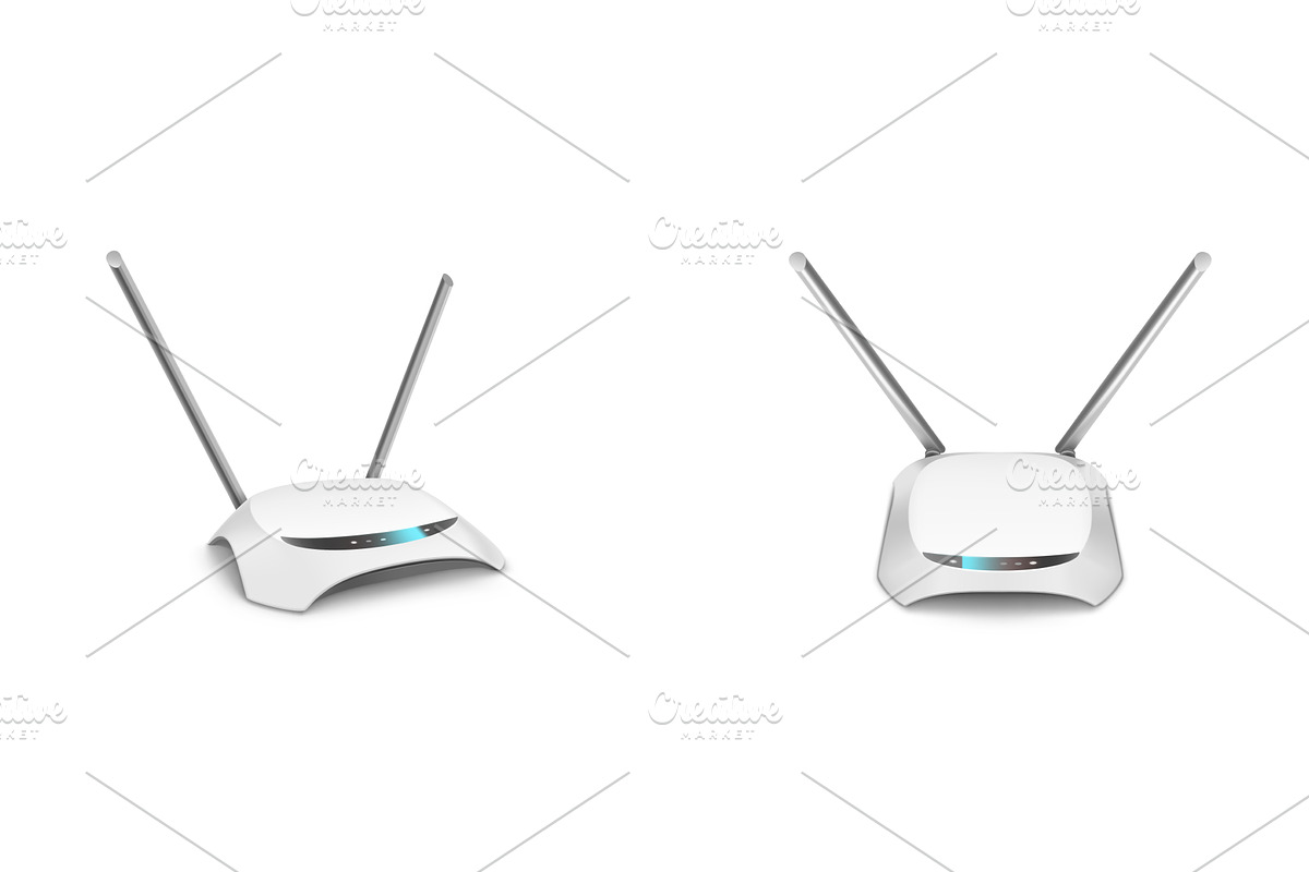 Wifi router front and side view, a Technology Illustration by art PVP ...