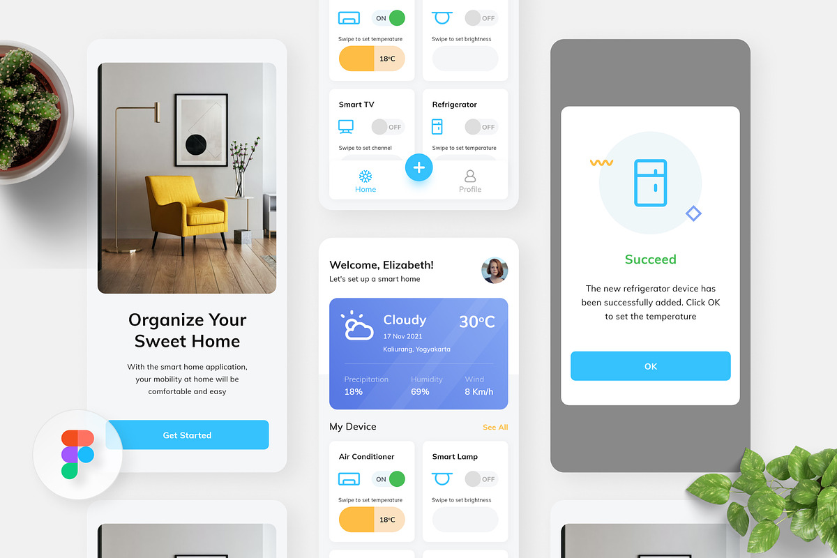 Wehom - Smart Home App, an UI Kit Template by Panen Creative (Photo 1 of 3)