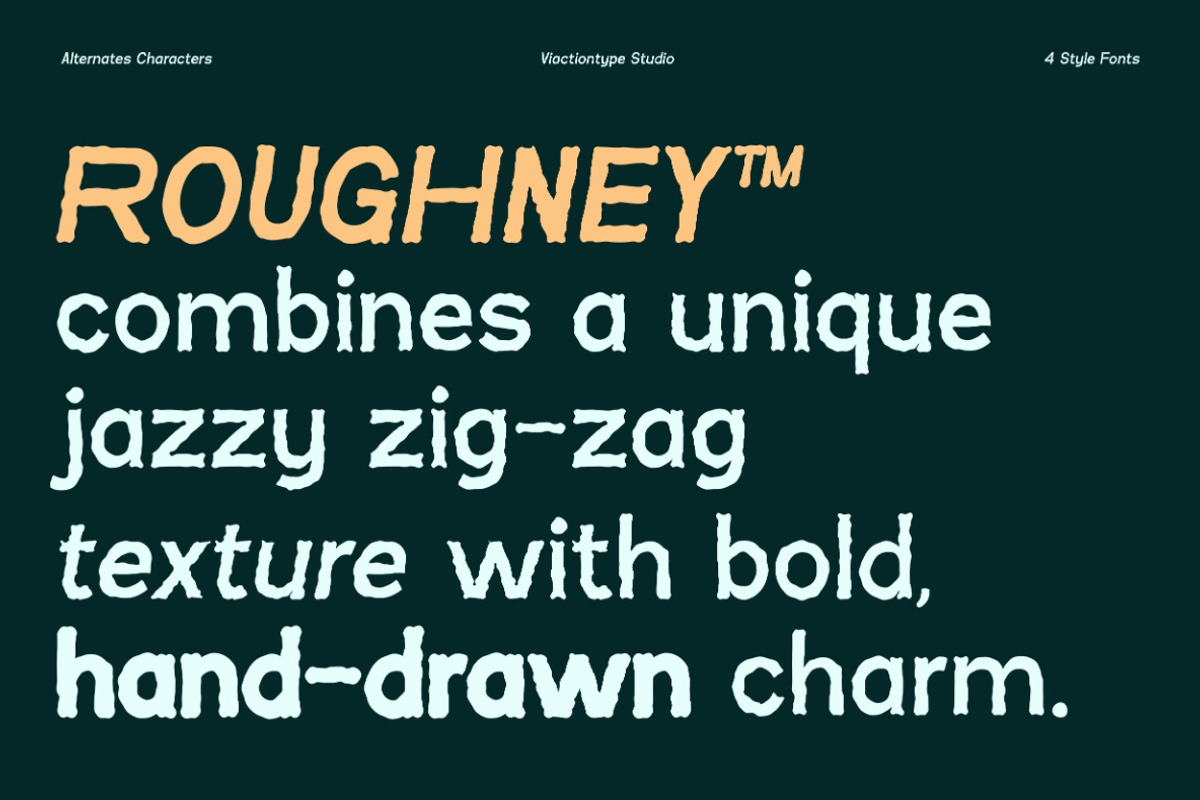 VT Roughney - Handdrawn Font, a Sans Serif Font by ViactionType (Photo 2 of 14)