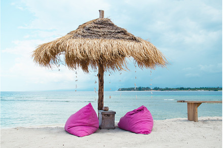 Sunbed and umbrella on a tropical, a Nature Photo by Jyliana's shop