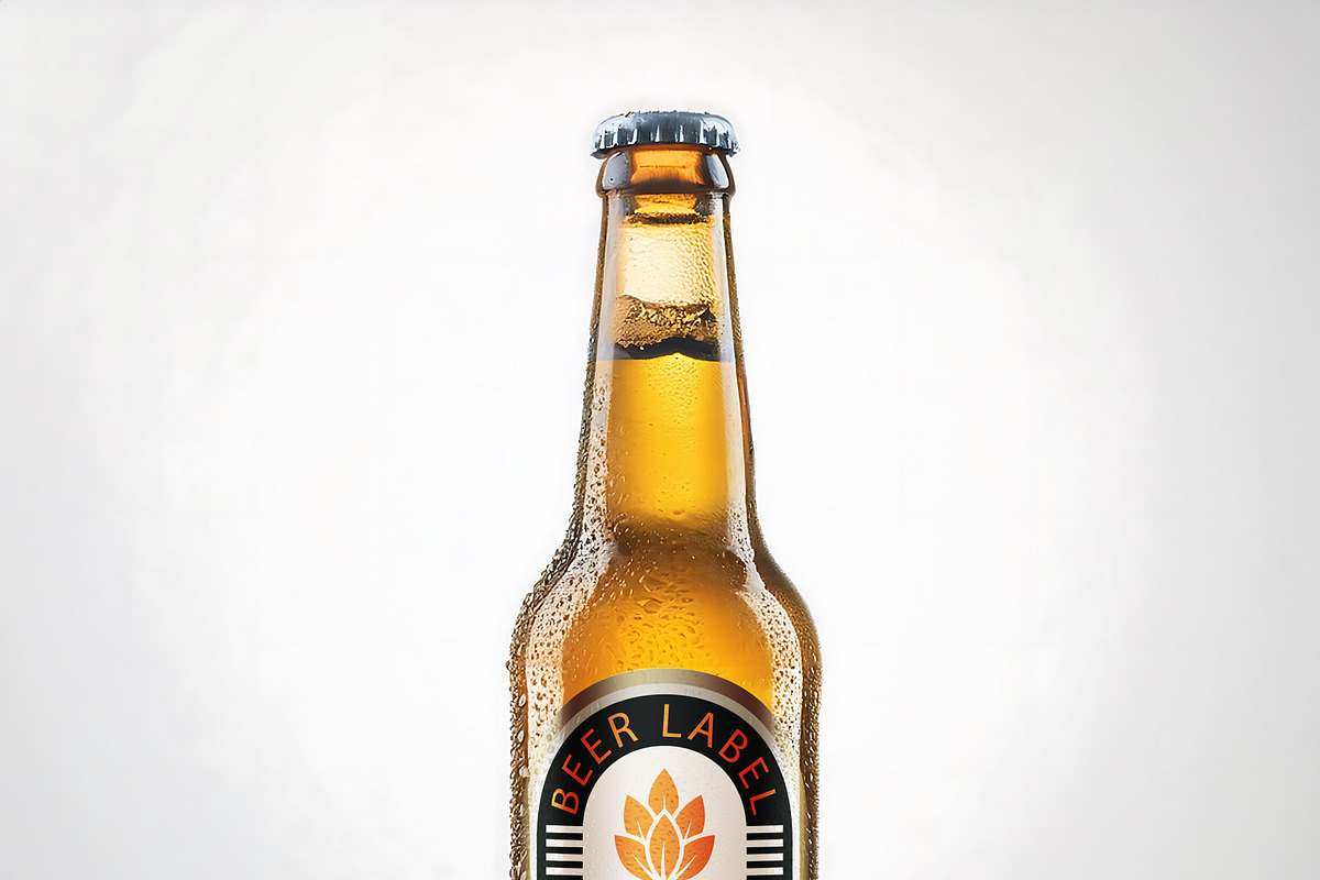 Customizable BeerBottle Label Mockup, a Packaging Mockup by alexandeerco