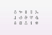 15 Outlined Science Icons, an Outline Icon by Medialoot (Thumbnail 2 of 2)
