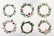 Winter flowers watercolor clipart, a Decorative Illustration by a_ptichkina (Thumbnail 5 of 8)