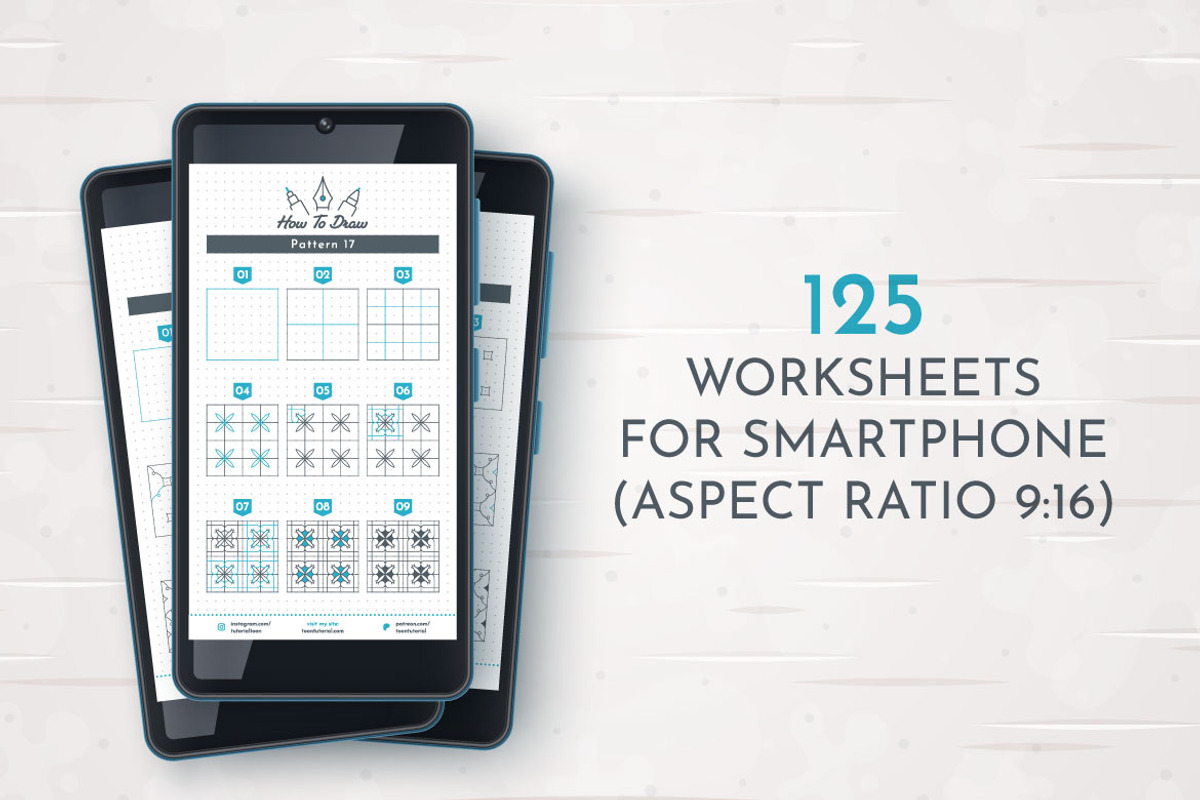 25 Pattern Drawing Worksheets, an Object Graphic by rwgusev (Photo 3 of 8)