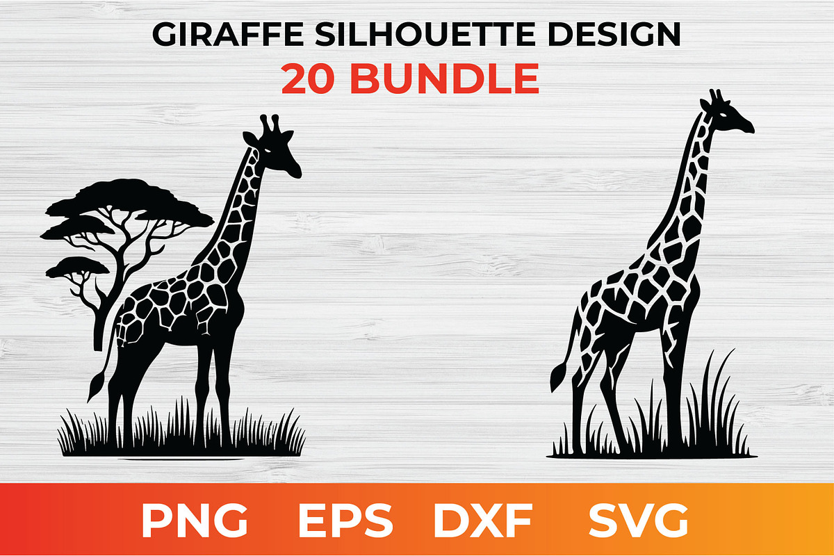Giraffe Silhouette Design bundle, an Animal Illustration by bossdesigner (Photo 3 of 3)