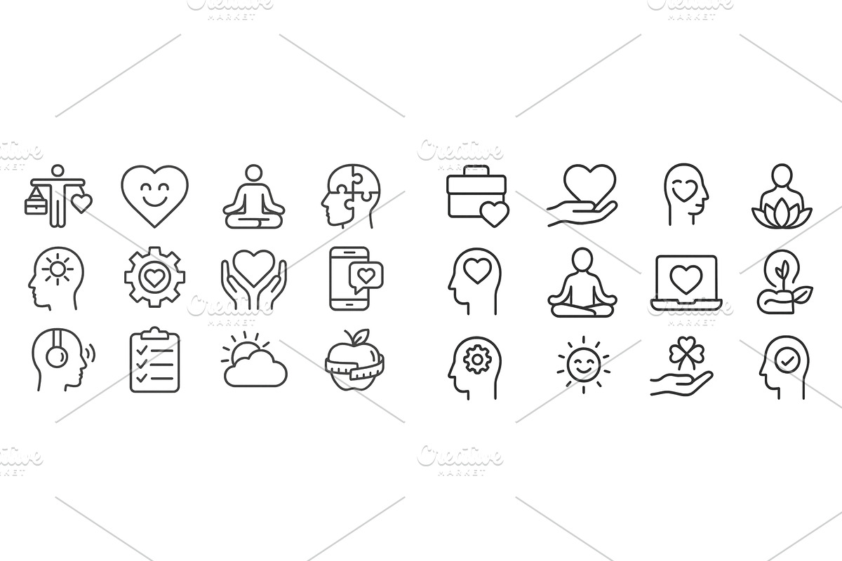 Symbols of mental health awareness, an Illustration by ZinetroN
