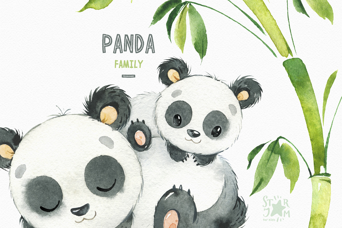 Panda & Family Collection, an Animal Illustration by StarJam (Photo 6 of 6)