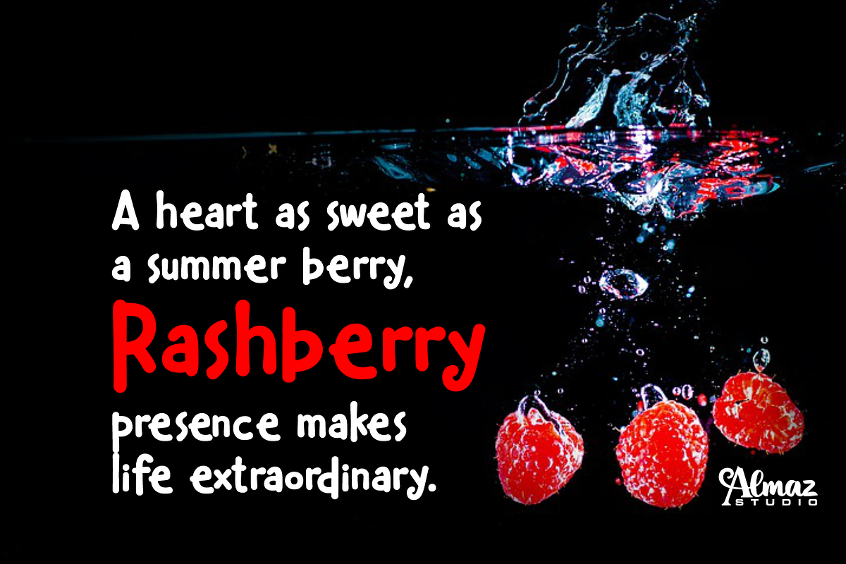 Rashberry, a Handwritten Font by almazstudio (Photo 2 of 10)