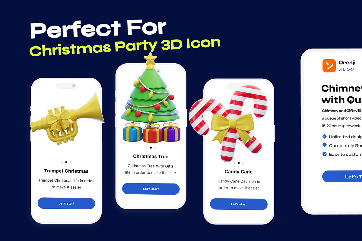 Christmas Party 3D icon pack, an Environmental 3D Model by orenjidesign (Photo 5 of 8)