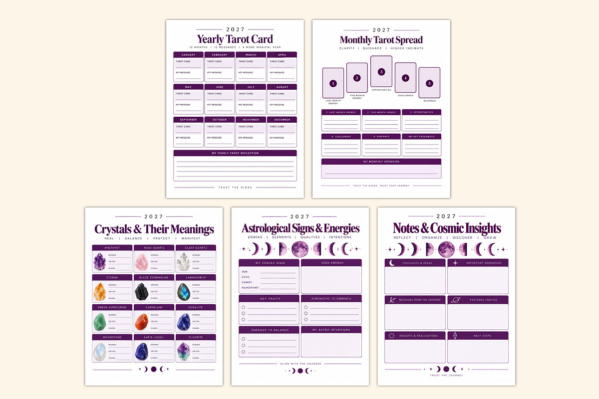 2027 Astrology,Tarot Ritual Planner, a Stationery Template by Shumaya (Photo 4 of 5)