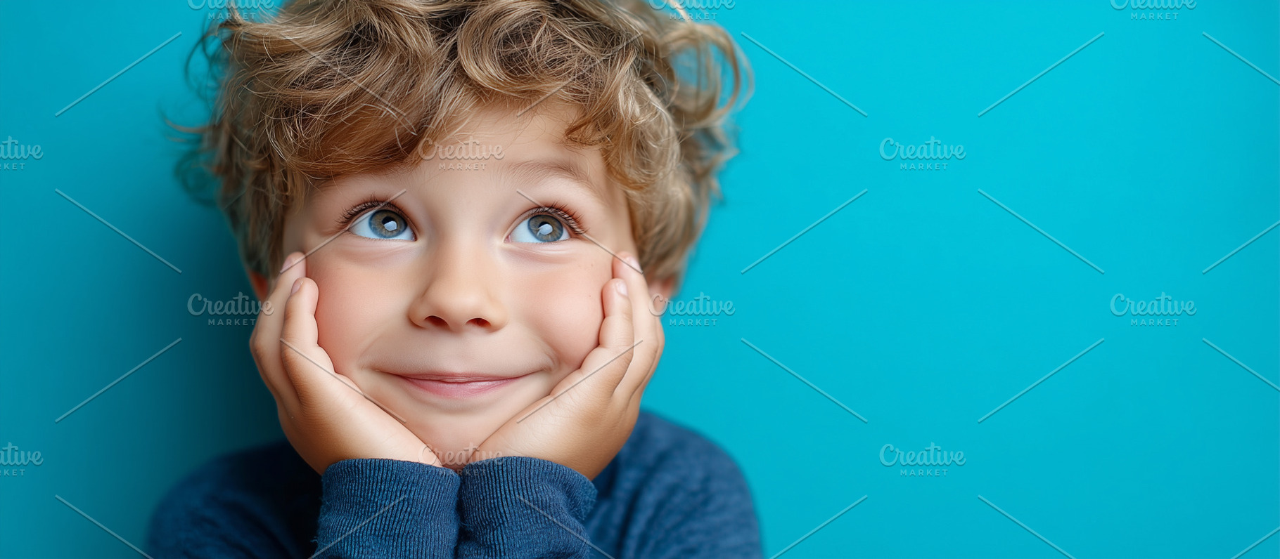 Dreamy little boy with curly hair, a Person Photo by MistyDay