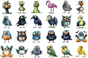 Zombie Birds Clipart, Quirky Hallow, an Illustration by Sublimation Artist (Thumbnail 2 of 6)