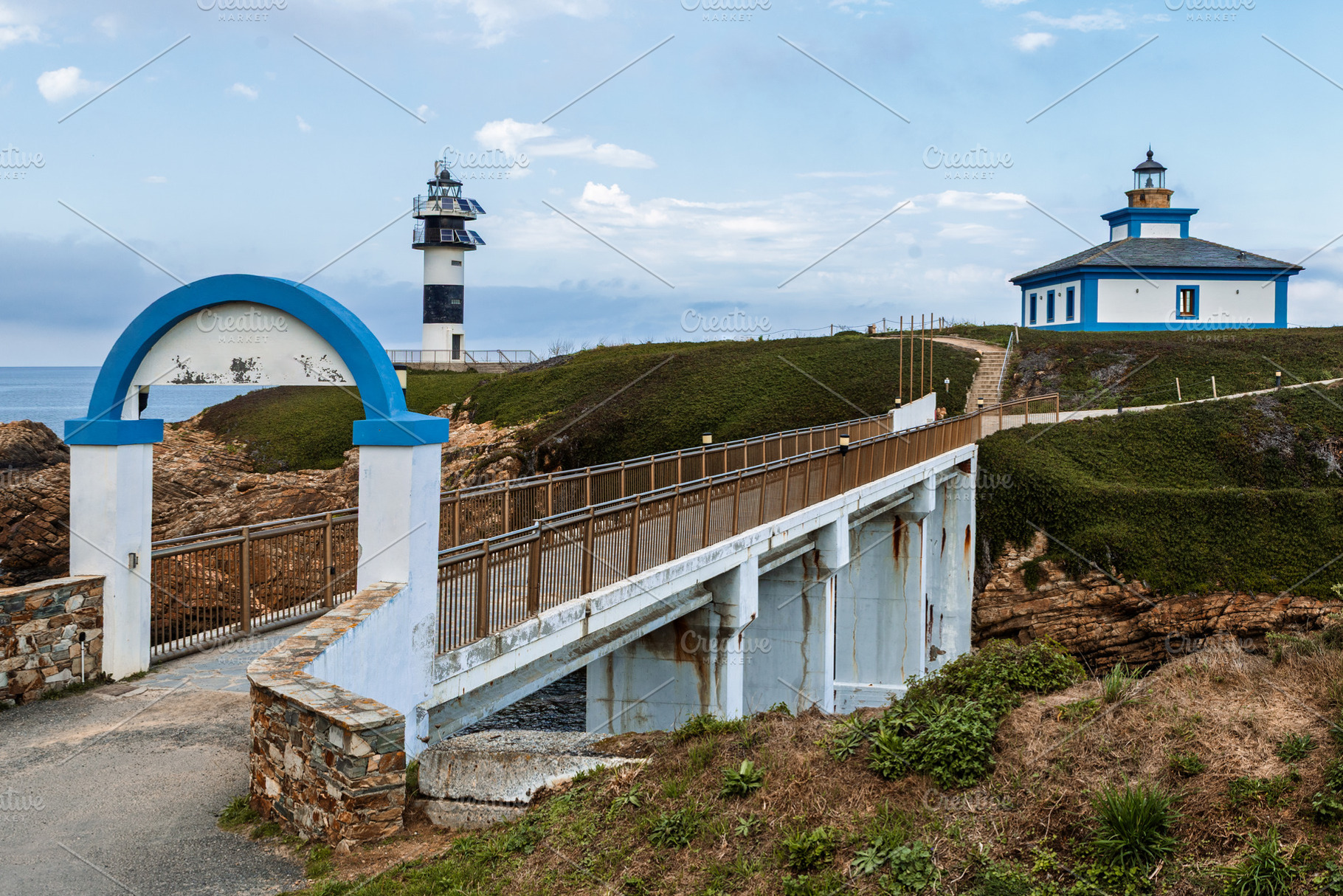 Lighthouse entrance with a footbridg, a Holiday Photo by Perpis