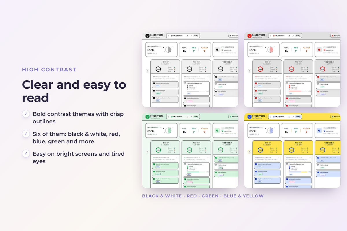 Weekly planner Interactive Moonweek, a HTML Template by Eves_Aquadreams (Photo 7 of 12)