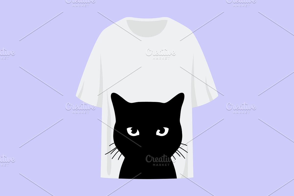 Black Cat T Shirt Design Vector, a Design Template by PsychocheArt (Photo 3 of 3)
