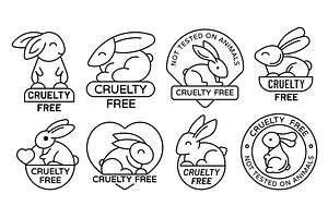 Cruelty free icons, rabbit animals, an Animal Illustration by Vector Tradition