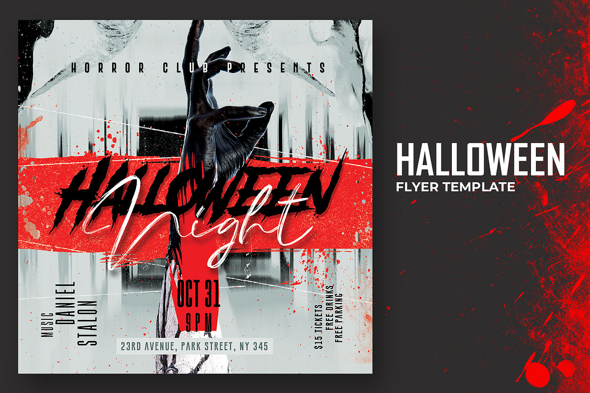 Halloween Party Flyer Template, a Flyer Template by Satgur Graphic Design (Photo 1 of 3)