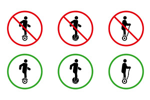 Forbid Electric Unicycle Hoverboard, an Object Illustration by Vector Creator
