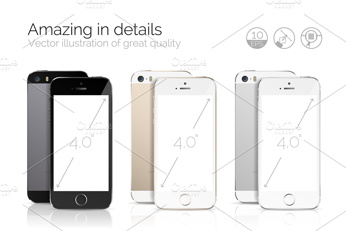 iPhone SE /5S detailed mockup Bundle preview 3