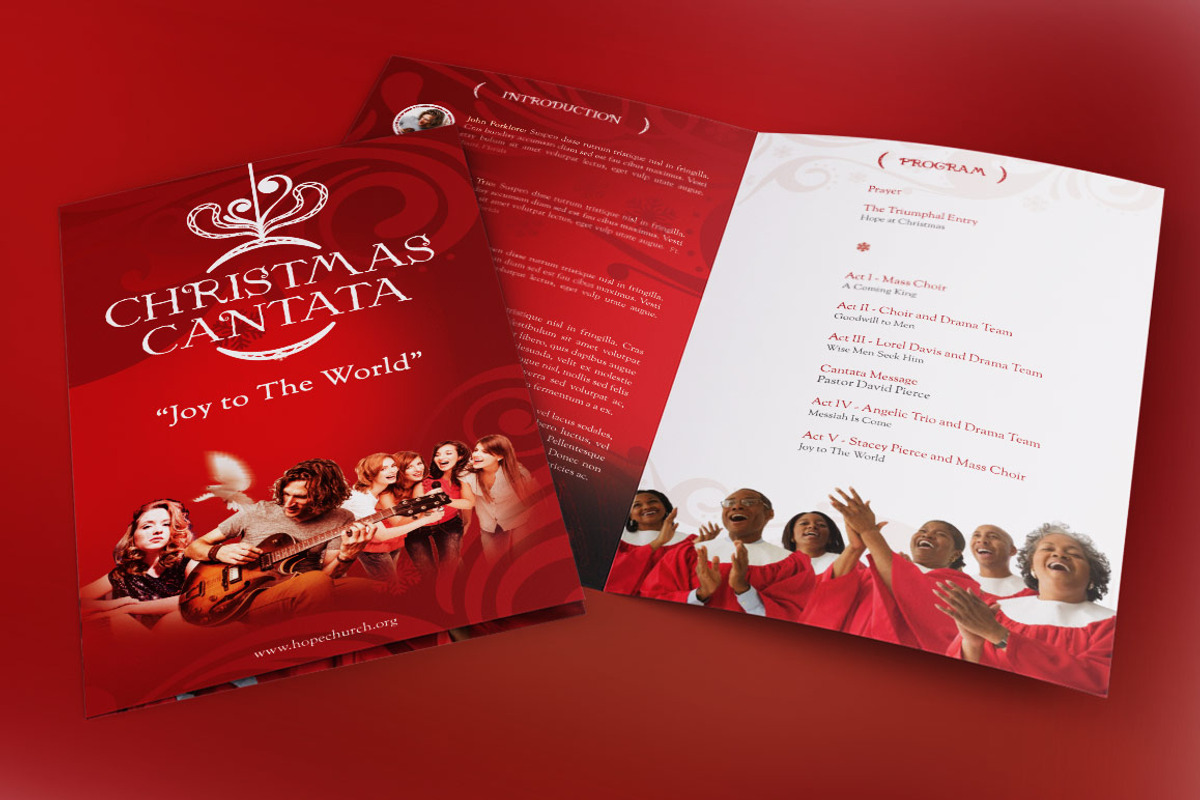 Christmas Cantata Program Template, a Brochure Template by Godserv Designs (Photo 3 of 5)