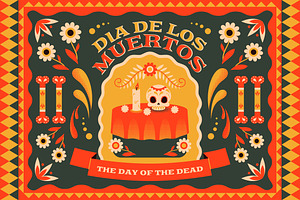 Dia De Los Muertos Full Illustration, an Illustration by graphicook