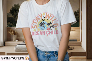 Vintage Summer Beach SVG T-shirt Des