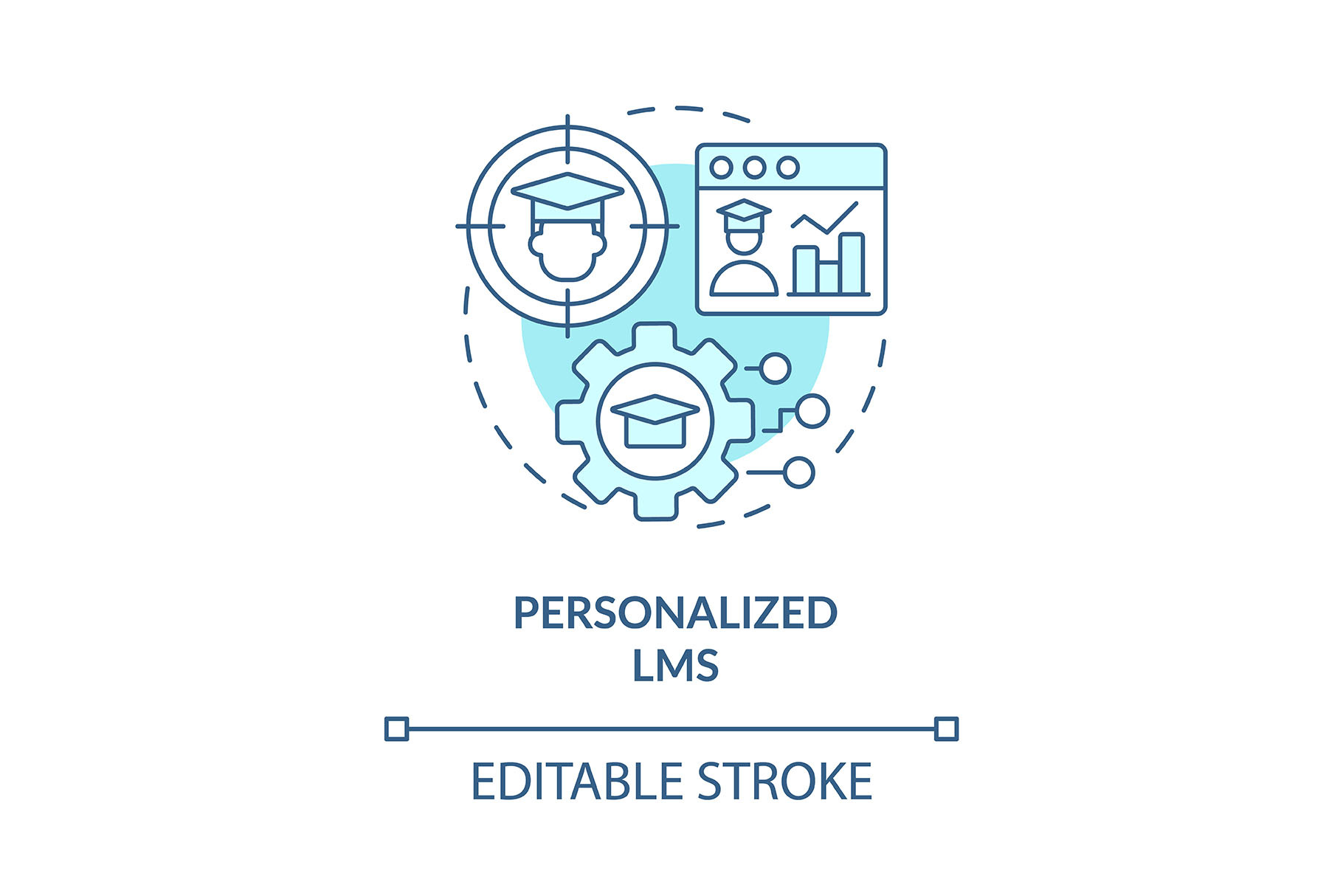 Personalized LMS blue concept icon, an Icon by IMG Visuals
