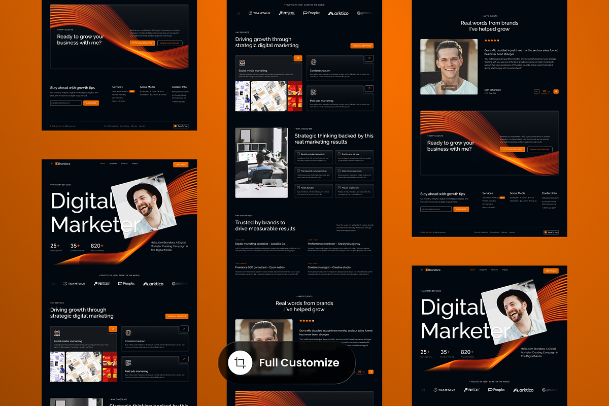 Brandora - Portfolio Freelancer, a Websites & App Template by SLAB! Design (Photo 3 of 4)