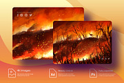 Kangaroo run away from wildfire, an Illustration by Artmeesri (Thumbnail 3 of 3)
