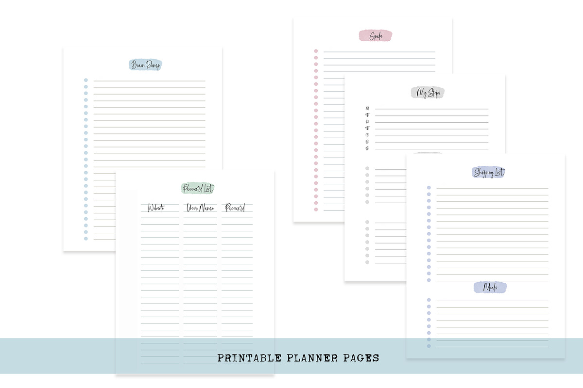 Pretty Printable Planner Pages, a Templates & Theme by DailyMiracleDigitals,LLC (Photo 3 of 5)