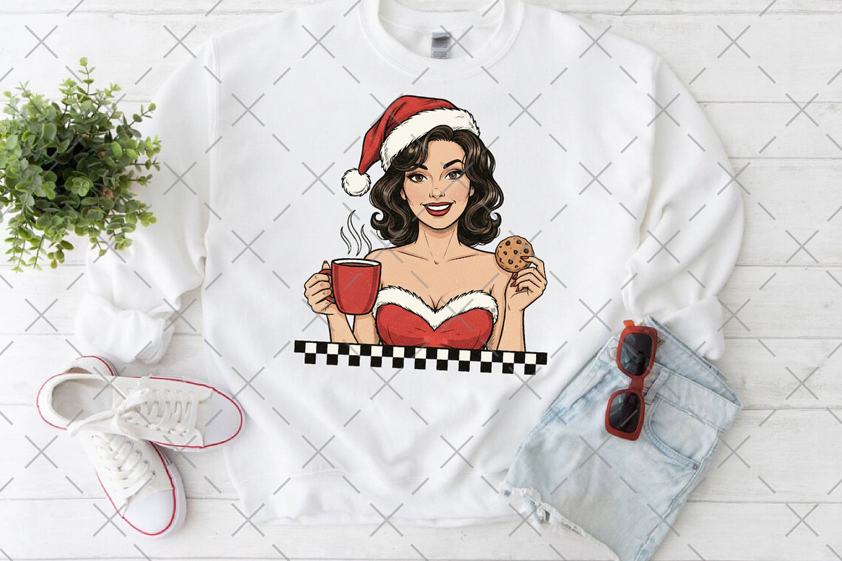 Retro Girl Christmas Coffee Club PNG, an Illustration by Craft Nest (Photo 5 of 6)