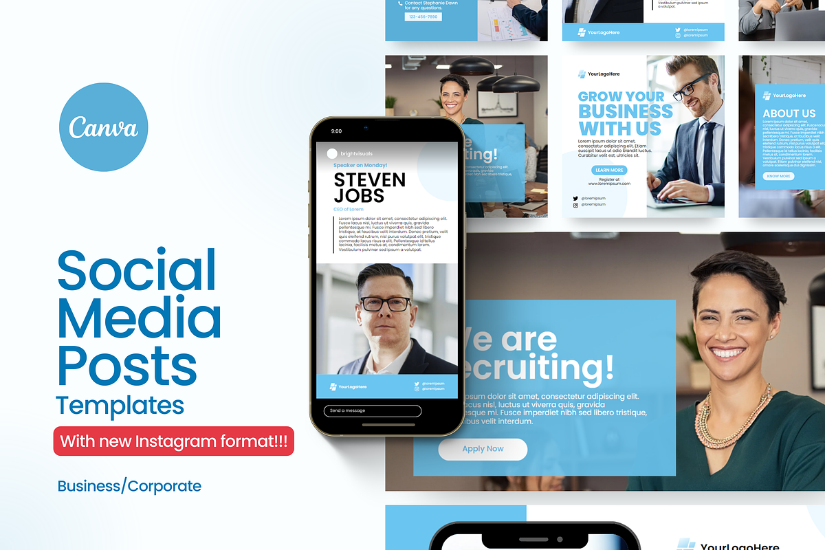 Social Media Post Canva Templates, a Social Media Template by Studio B | Canva Template (Photo 1 of 13)