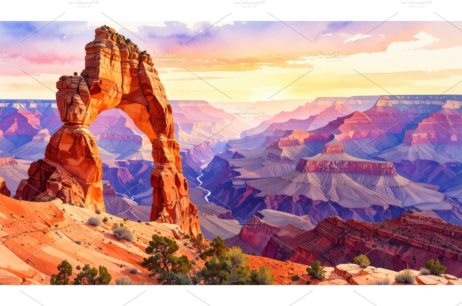 A majestic canyon scene at sunrise, an Arts & Entertainment Photo by Igor Tichonow