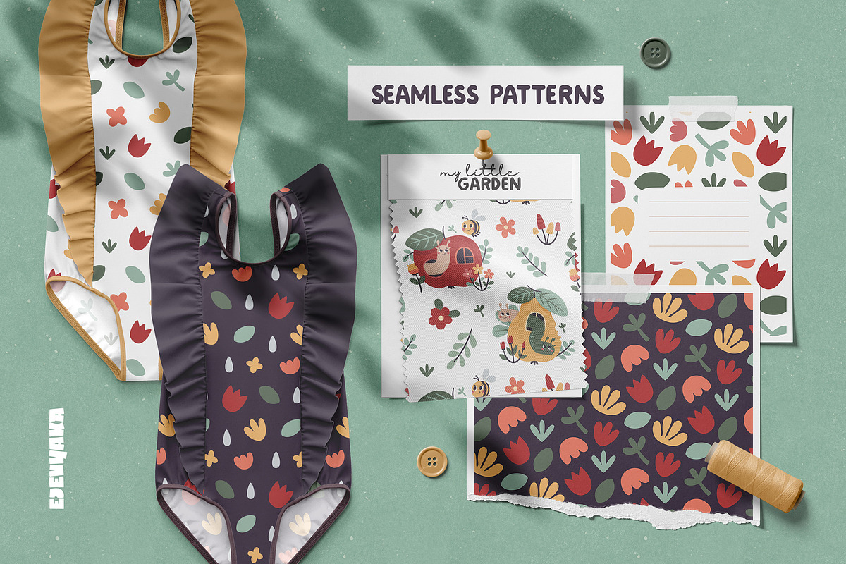 Cute Garden Clipart & Patterns, an Animal Illustration by Ejevyaka (Photo 4 of 13)