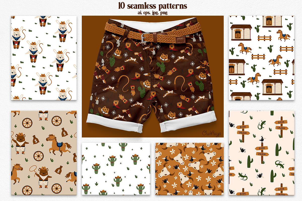 WILD WEST collection, a Graphic by owlasya (Photo 7 of 10)