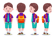 Cute Kids Boy Student Vector Pack, an Object Graphic by MEDZ (Thumbnail 11 of 13)