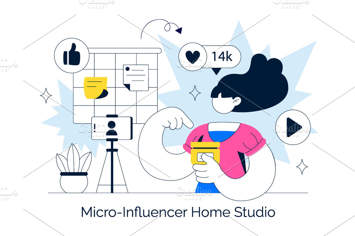 10 Micro Influencer Home Studio, a Person Illustration by denayunebgt (Photo 4 of 4)