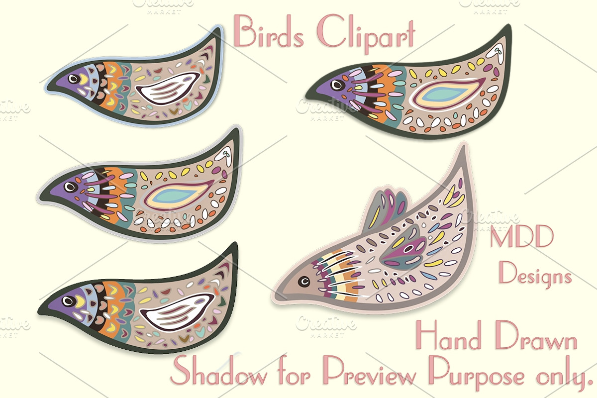 Birds Clipart and Stickers, an Illustration by MDD Designs (Photo 2 of 4)